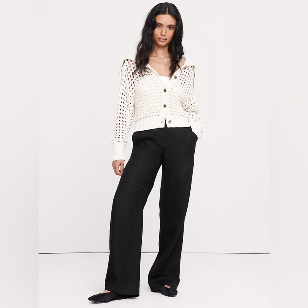 NWT! Banana Republic The Everyday Wide-Leg Pant in Linen- Multiple 🩷 892686